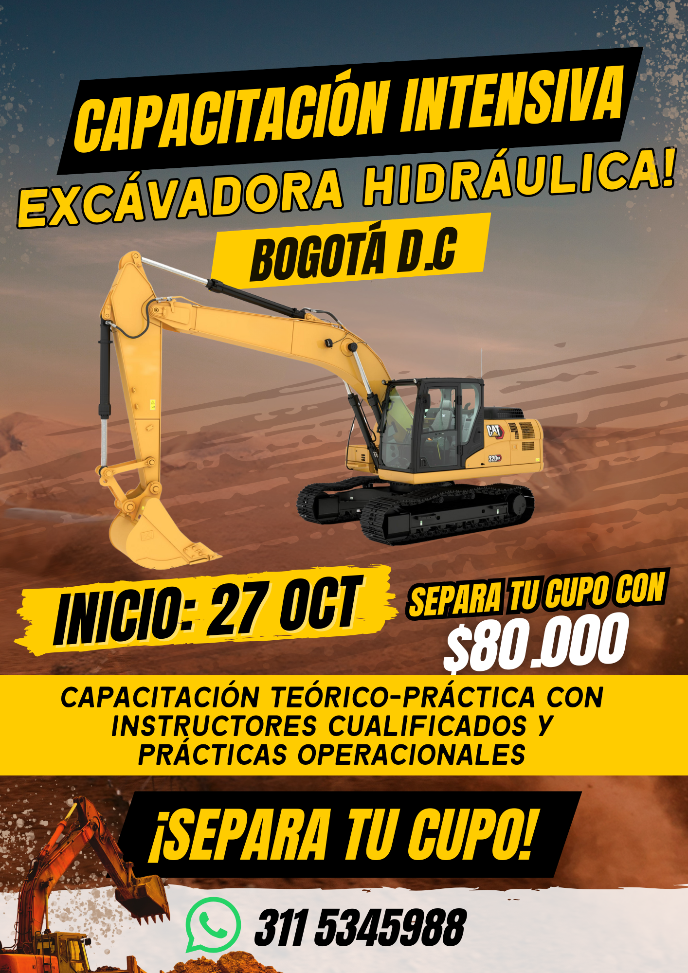¡Capacítate en Excávadora! 👷🏻‍♂️